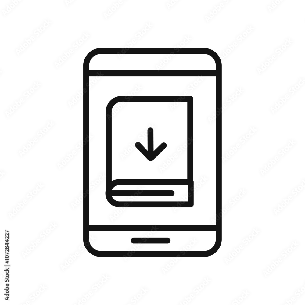 E book download icon vector line logo art E book download icon vector line logo art