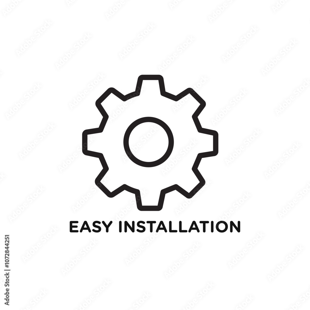 Easy Installation icon vector line logo art Easy Installation icon vector line logo art