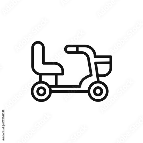 Electric wheelchair scooter icon vector line logo art