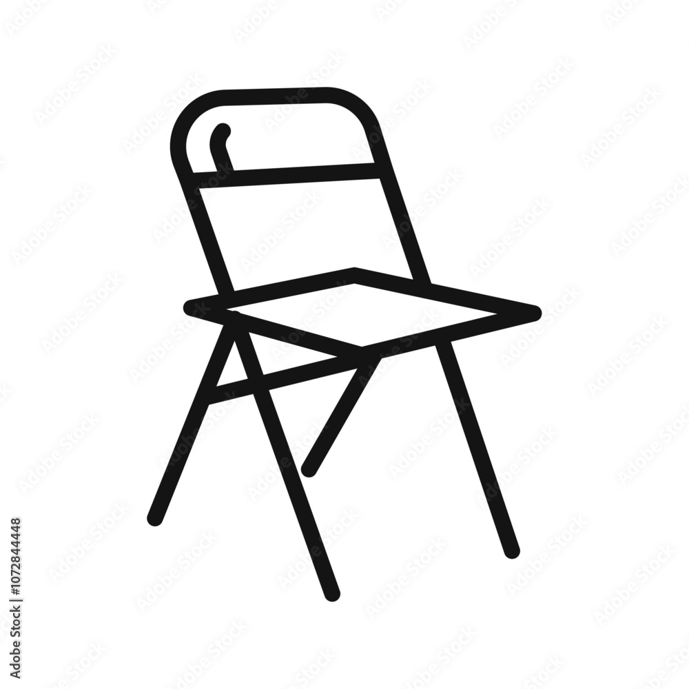 folding chair icon vector line logo art folding chair icon vector line logo art