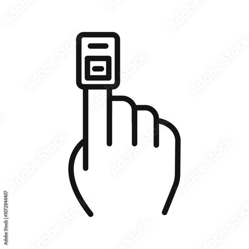 Fingertip pulse oximeter icon vector line logo art
