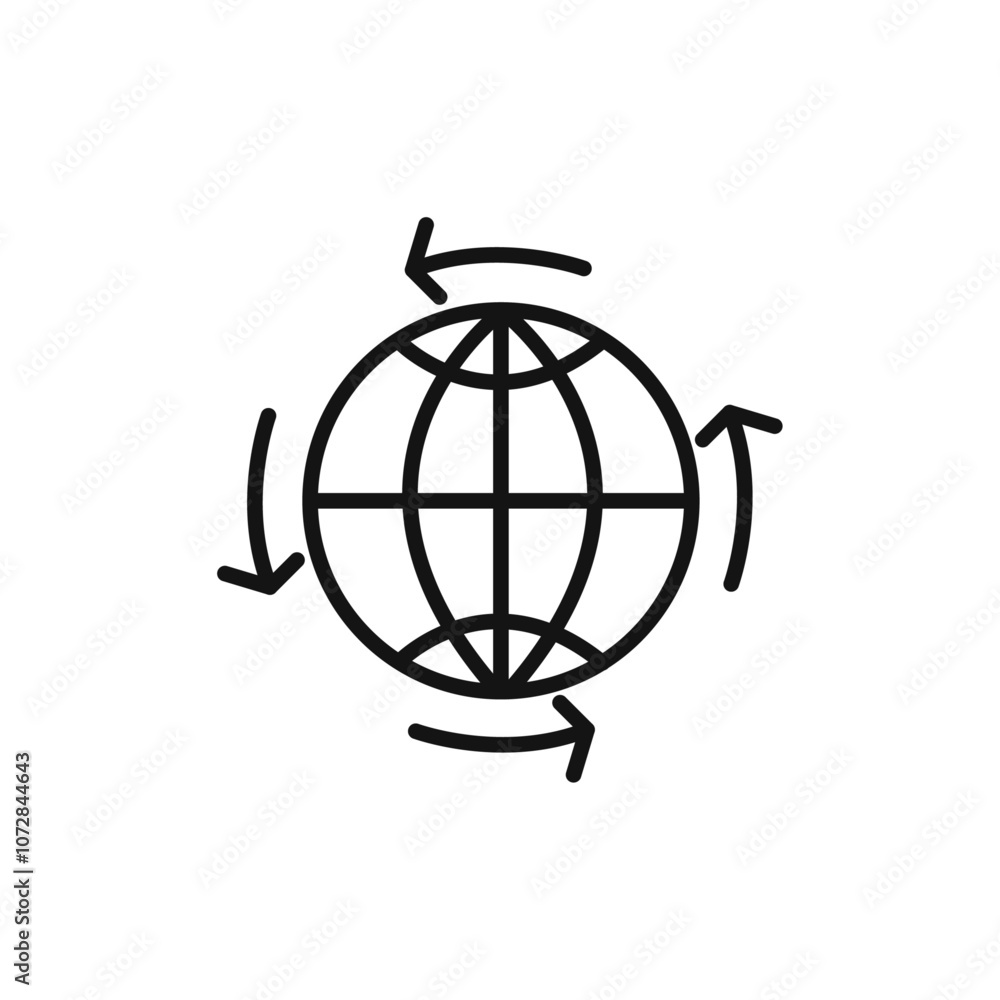 Globalization icon vector line logo art Globalization icon vector line logo art