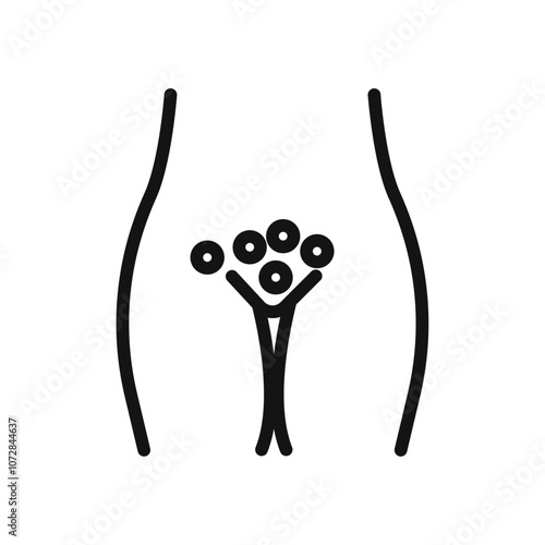 Genital rash icon vector line logo art