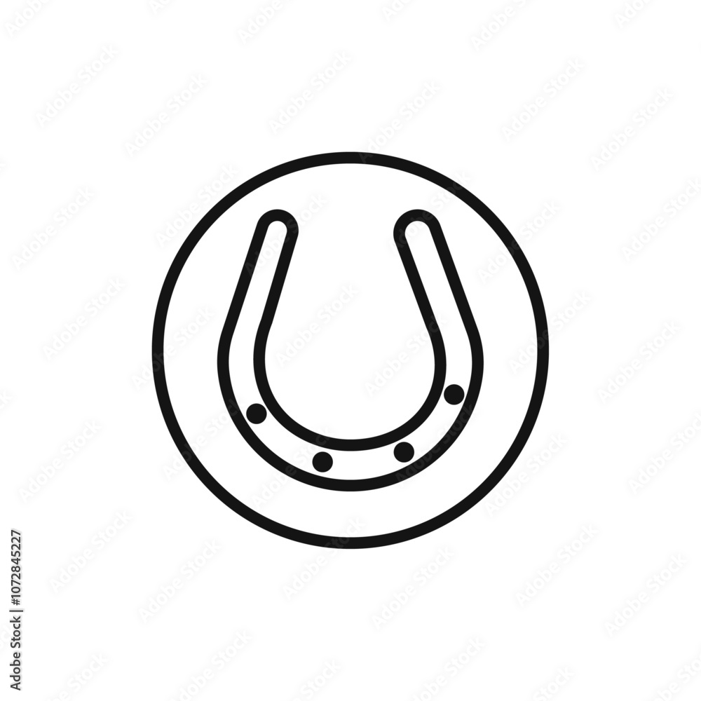 lucky horseshoe icon vector line logo art lucky horseshoe icon vector line logo art