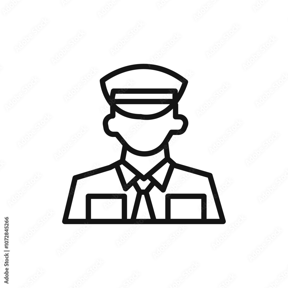 Male chief officer icon vector line logo art Male chief officer icon vector line logo art