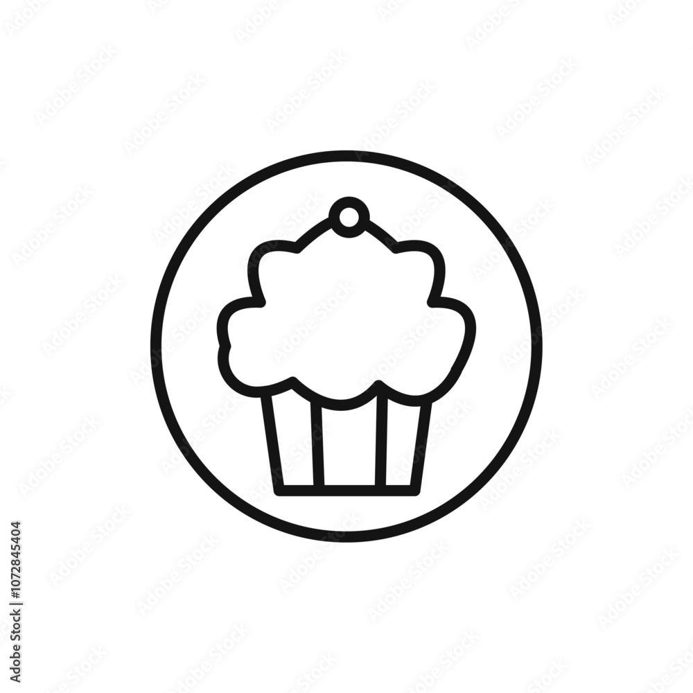 Muffin Icon vector line logo art Muffin Icon vector line logo art