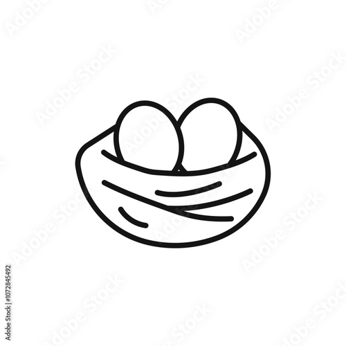 Nest icon vector line logo art