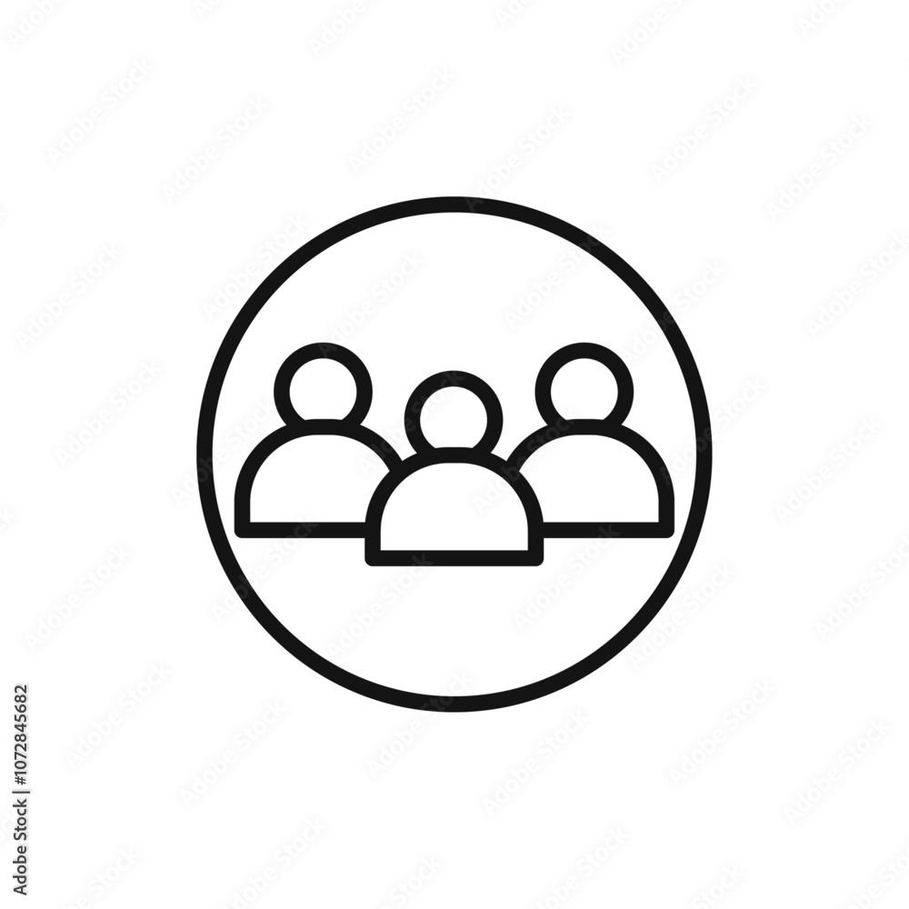People icon vector line logo art People icon vector line logo art