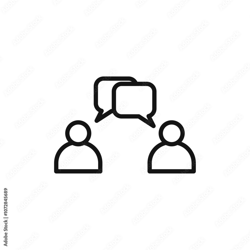 Person conversation icon vector line logo art Person conversation icon vector line logo art