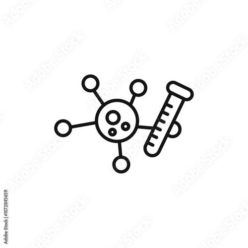 PCR test icon vector line logo art