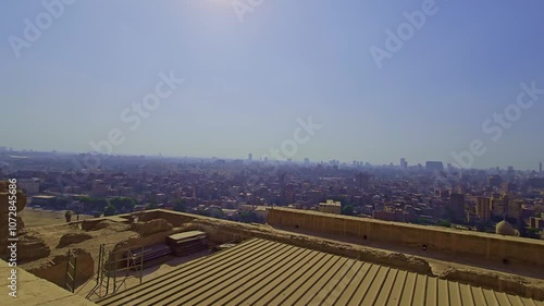 A view of a city from a roof