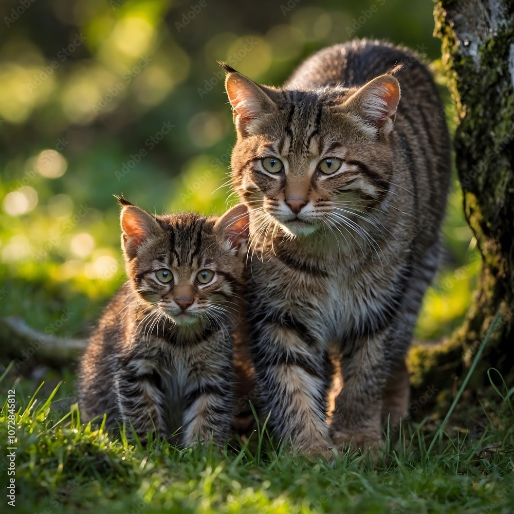 Radiant Revelry: Scottish Wildcats Enjoying a Sunlit Retreat Radiant Revelry: Scottish Wildcats Enjoying a Sunlit Retreat