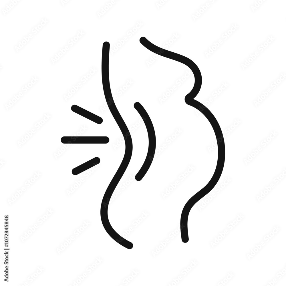 Obraz premium Pregnant woman backache icon vector line logo art