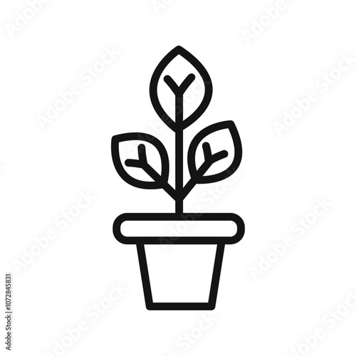 plant icon vector line logo art