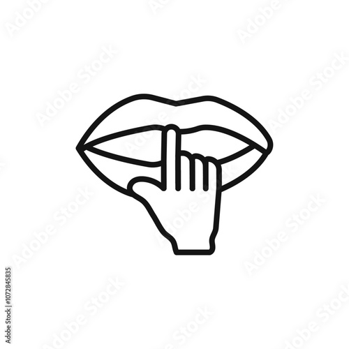 Please do quite pssst icon vector line logo art