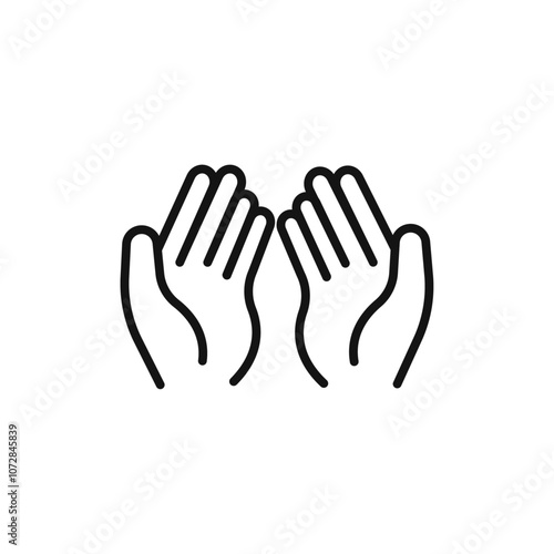 Pray icon vector line logo art