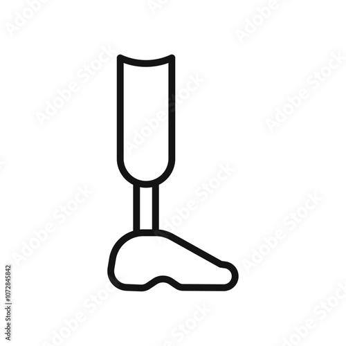 Prosthetic leg icon vector line logo art
