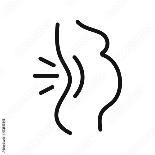 Pregnant woman backache icon vector line logo art
