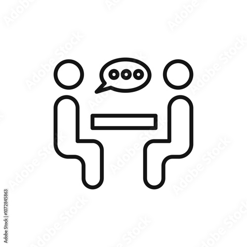 psychologist and patient icon vector line logo art