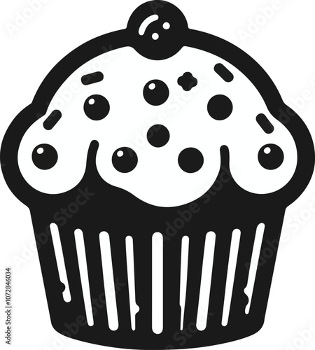 Delicious chocolate chip muffin PNG with transparent background for bakery and dessert design projects
