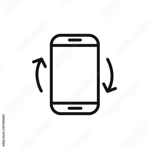 rotate phone icon vector line logo art