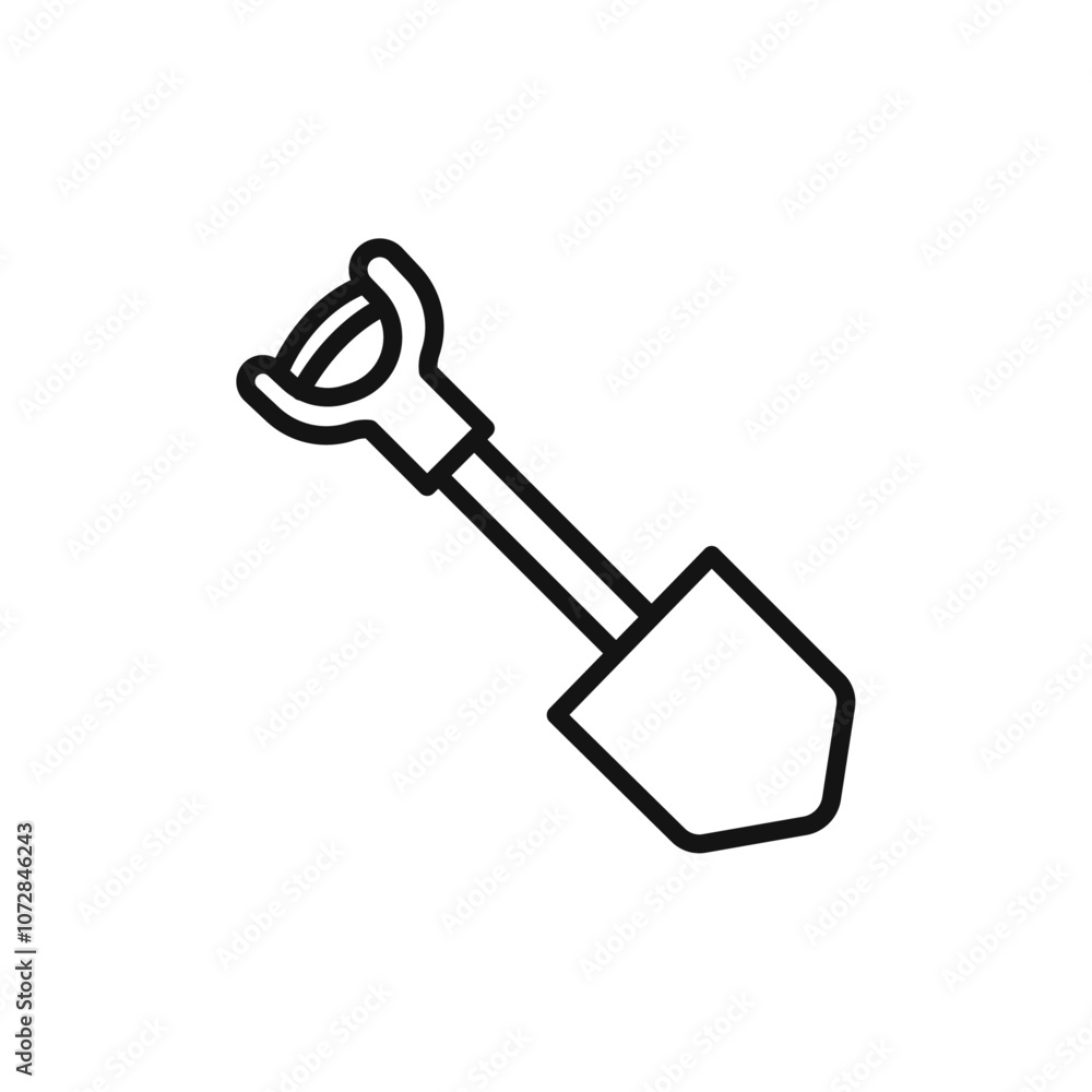 Short spade icon vector line logo art Short spade icon vector line logo art