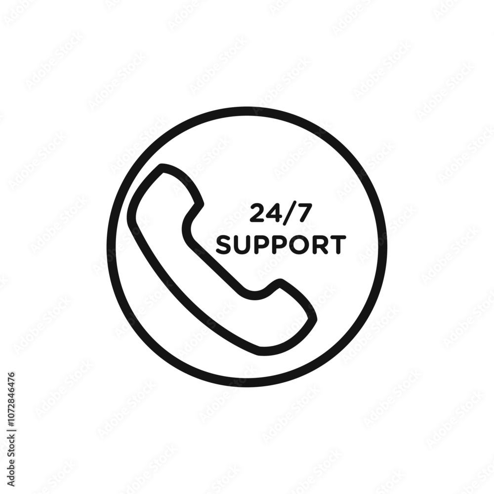 Support call service icon vector line logo art Support call service icon vector line logo art