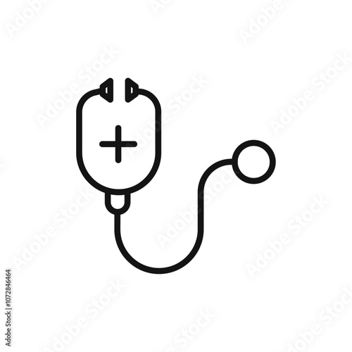 stethoscope icon vector line logo art