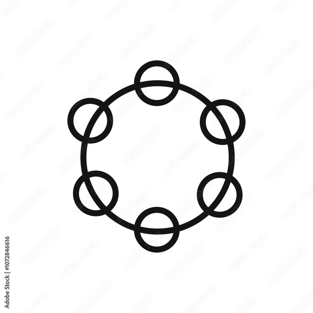 Tambourine icon vector line logo art Tambourine icon vector line logo art