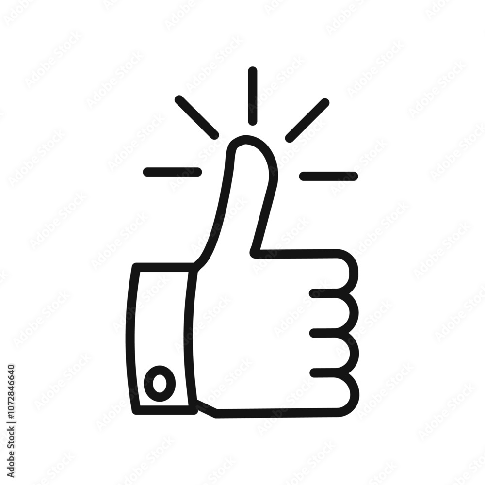 Thumbs Up icon vector line logo art Thumbs Up icon vector line logo art