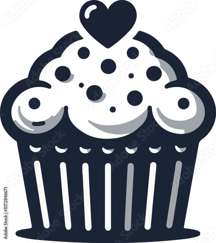 Delicious chocolate chip muffin PNG with transparent background for bakery and dessert design projects