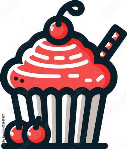 Delicious chocolate chip muffin PNG with transparent background for bakery and dessert design projects