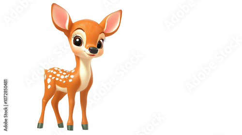 little deer white background