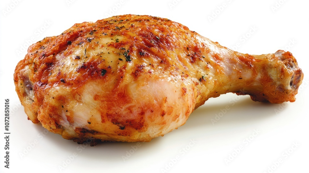 Delicious Grilled Chicken Leg on White Background Delicious Grilled Chicken Leg on White Background