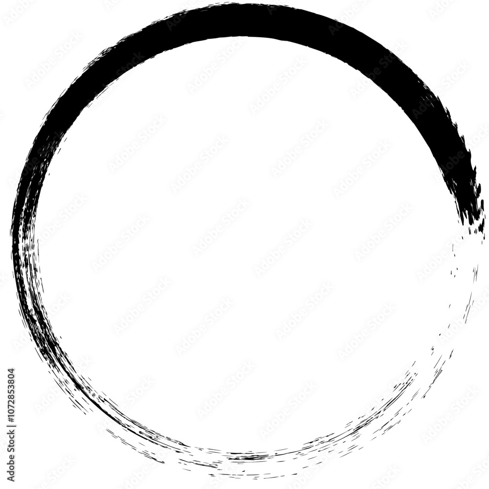 Abstract paint stroke circle element Abstract paint stroke circle element