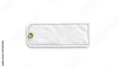 Cloth label tag blank mockup isolated with white highlights, png