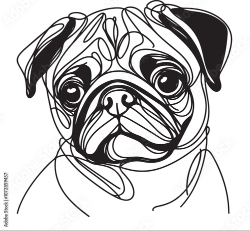 Vector of bull dog design on white background. photo