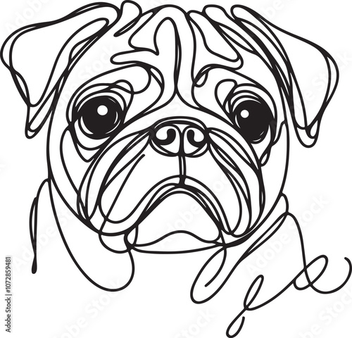 Vector of bull dog design on white background. photo