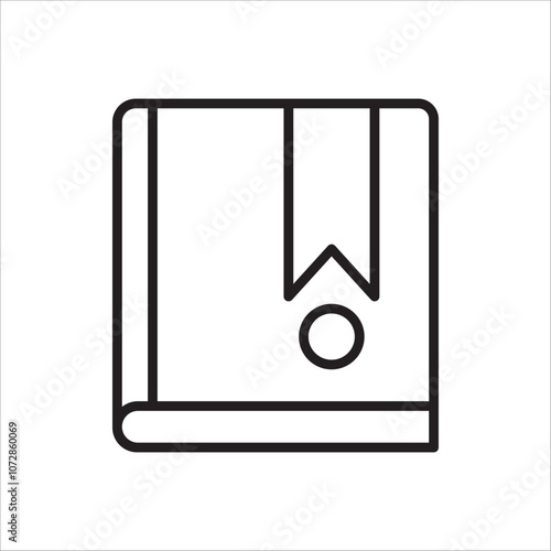 PrintA minimalist agenda book icon with a bookmark, symbolizing organization, planning, or scheduling. Ideal for productivity apps or office tools.