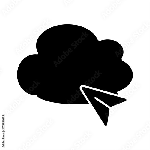 A bold, filled cloud icon, symbolizing data storage, cloud services, or online platforms. Suitable for technology interfaces or file management apps.