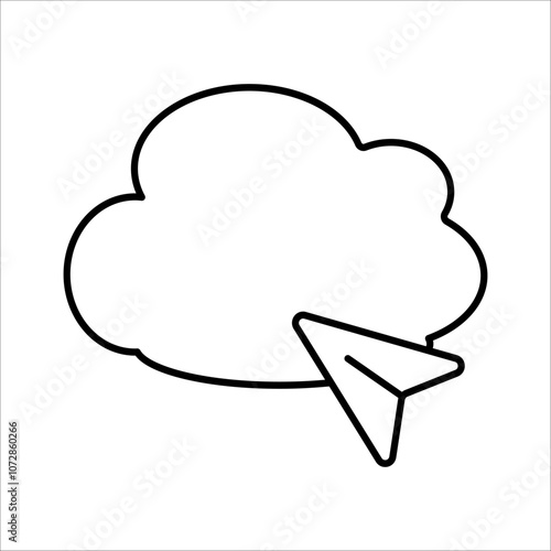  modern cloud icon featuring an arrow, symbolizing data upload, storage, or cloud computing services. Perfect for technology interfaces or data apps.