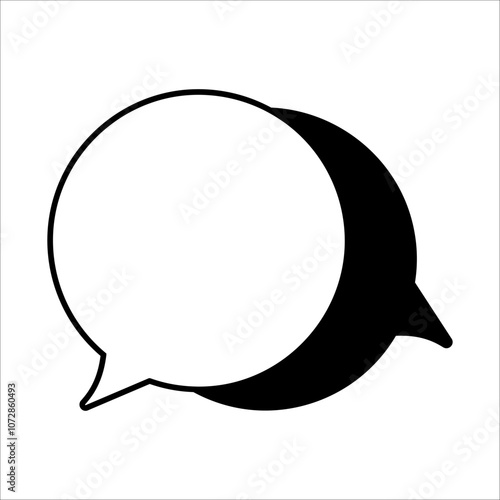A speech bubble icon with horizontal lines representing conversation or communication. Perfect for messaging apps, social platforms, or feedback tools.