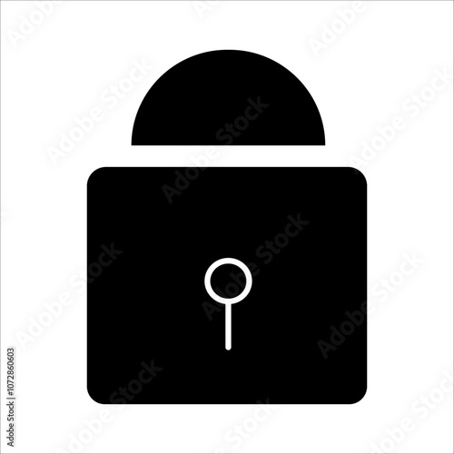 A bold padlock icon with a circular head, representing advanced security and reliable protection. Ideal for cybersecurity, privacy apps, or website interfaces.