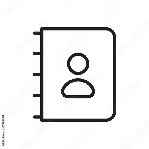 A minimalist agenda book icon with a bookmark, symbolizing organization, planning, or scheduling. Ideal for productivity apps or office tools.