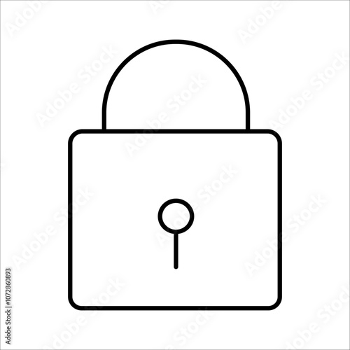 Minimalist padlock icon with a closed lock design, symbolizing security, privacy, or restricted access. Ideal for web interfaces, cybersecurity, or data protection visuals.