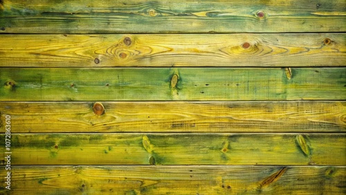 Wallpaper Mural Weathered Wooden Planks with Yellow and Green Hues, Displaying the Natural Beauty of Aging Wood Torontodigital.ca