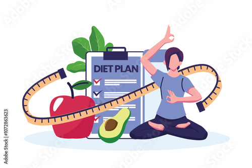 Diet plan checklist flat style illustration vector design