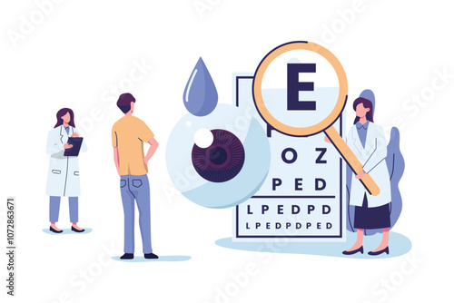 Ophthalmology flat style illustration vector design