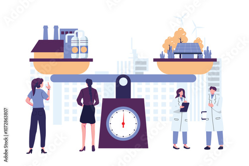 Carbon offset compensation to reduce CO2 flat style illustration vector design