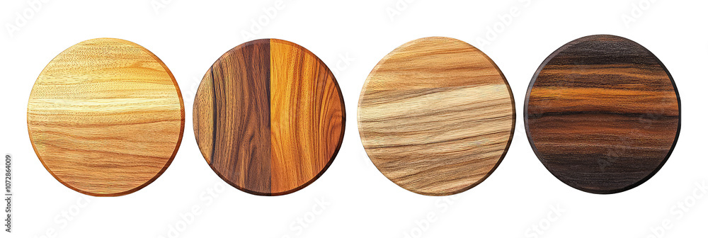 Collection of round colored wooden Cutting Board isolated on transparent background Collection of round colored wooden Cutting Board isolated on transparent background
